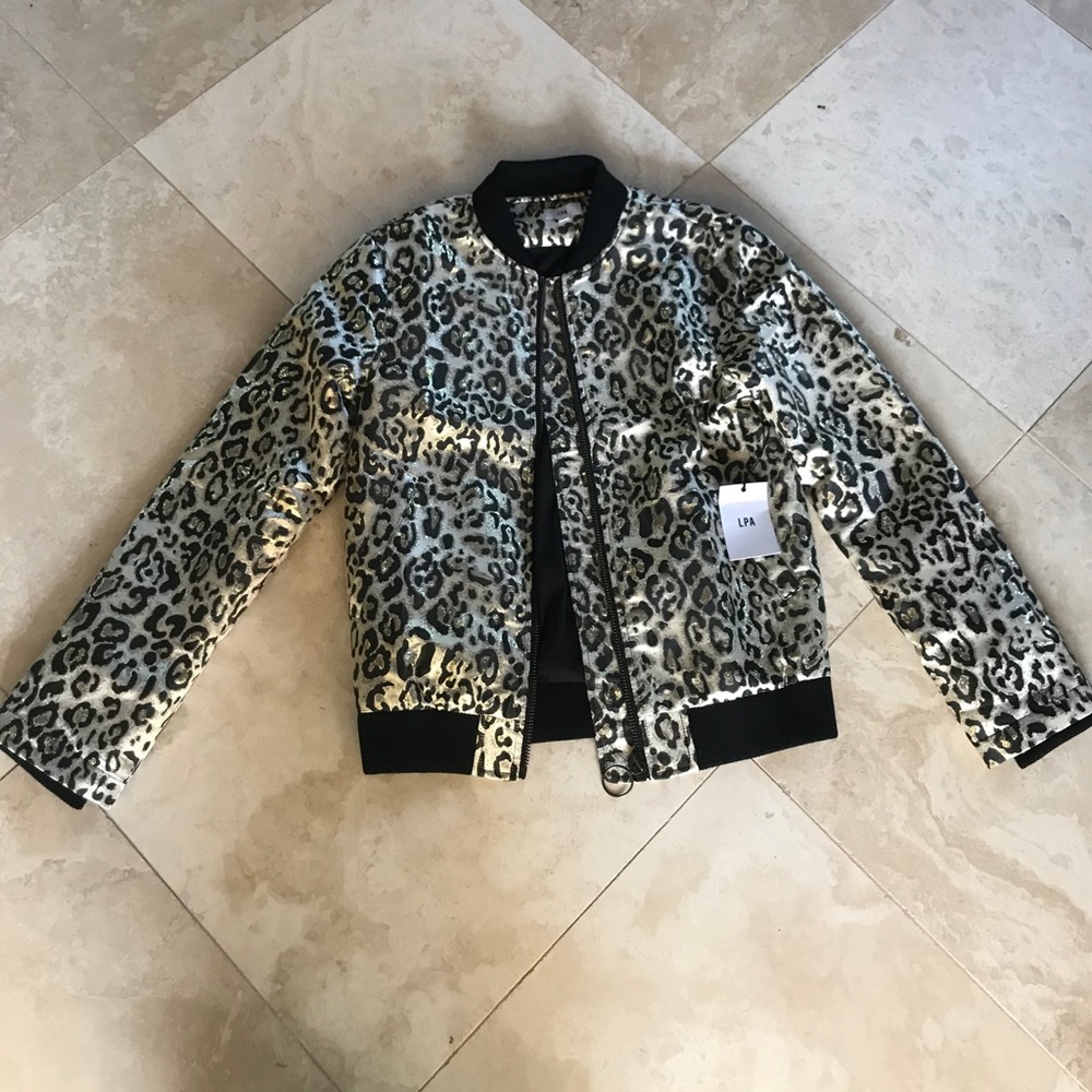 LNA xs leopard print jacket